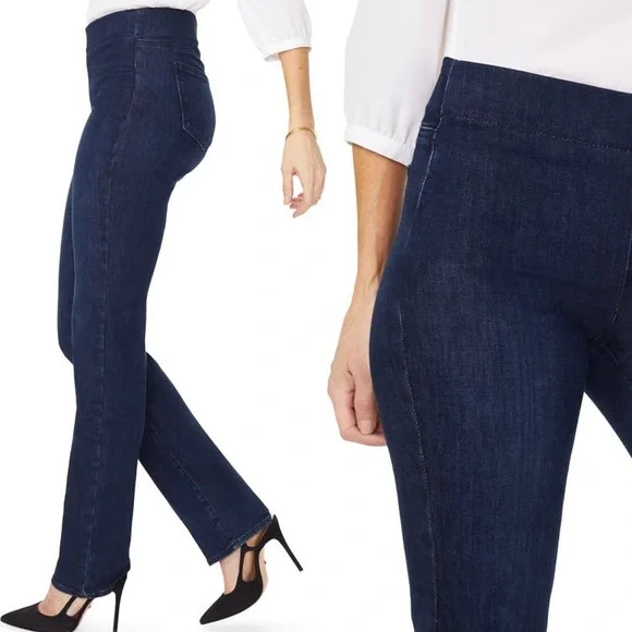 NYDJ straight leg denim ponte pants. Worn only once, very soft and comfy. - Picture 2 of 3